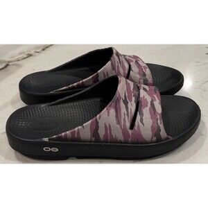 OOFOS OOahh Luxe Slide Recovery Sandals Women's 9 Limited Edition Purple Camo